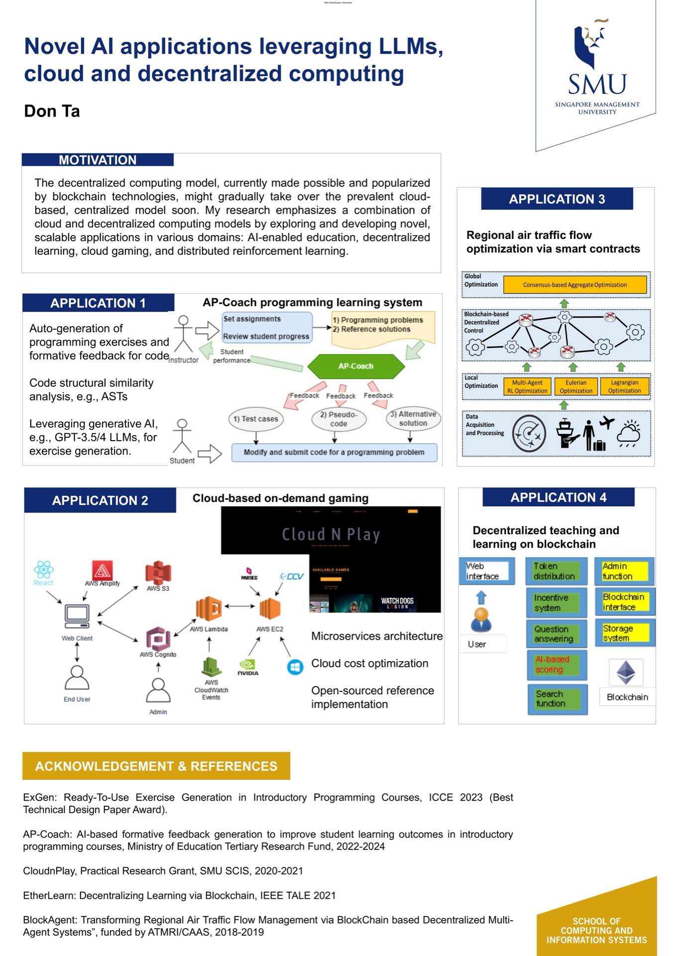 Novel AI applications leveraging LLMs, cloud and decentralized computing