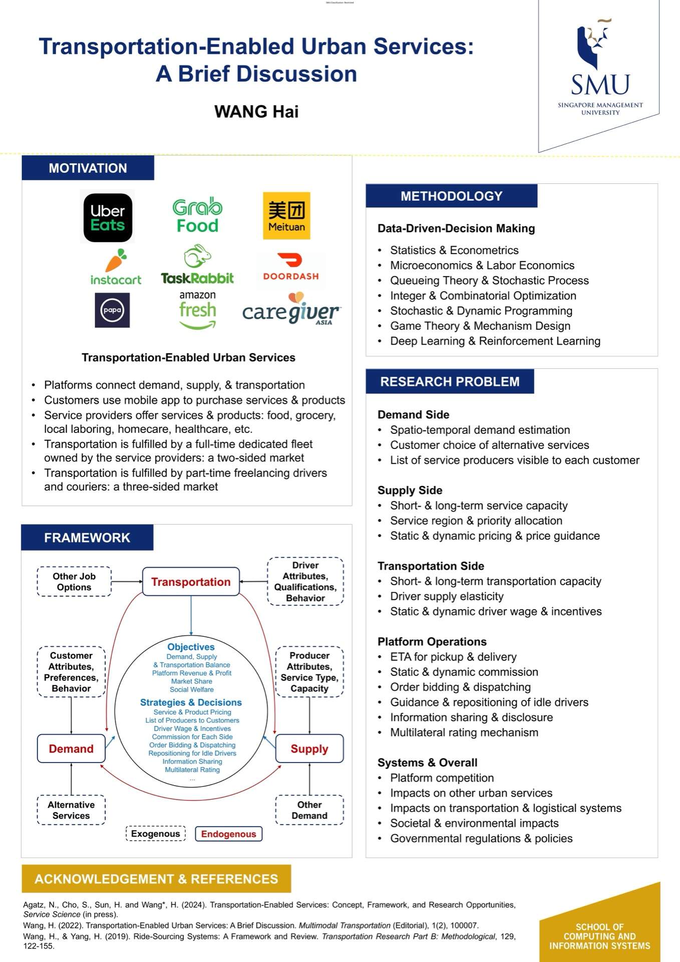 Transportation-Enabled Urban Services: A Brief Discussion