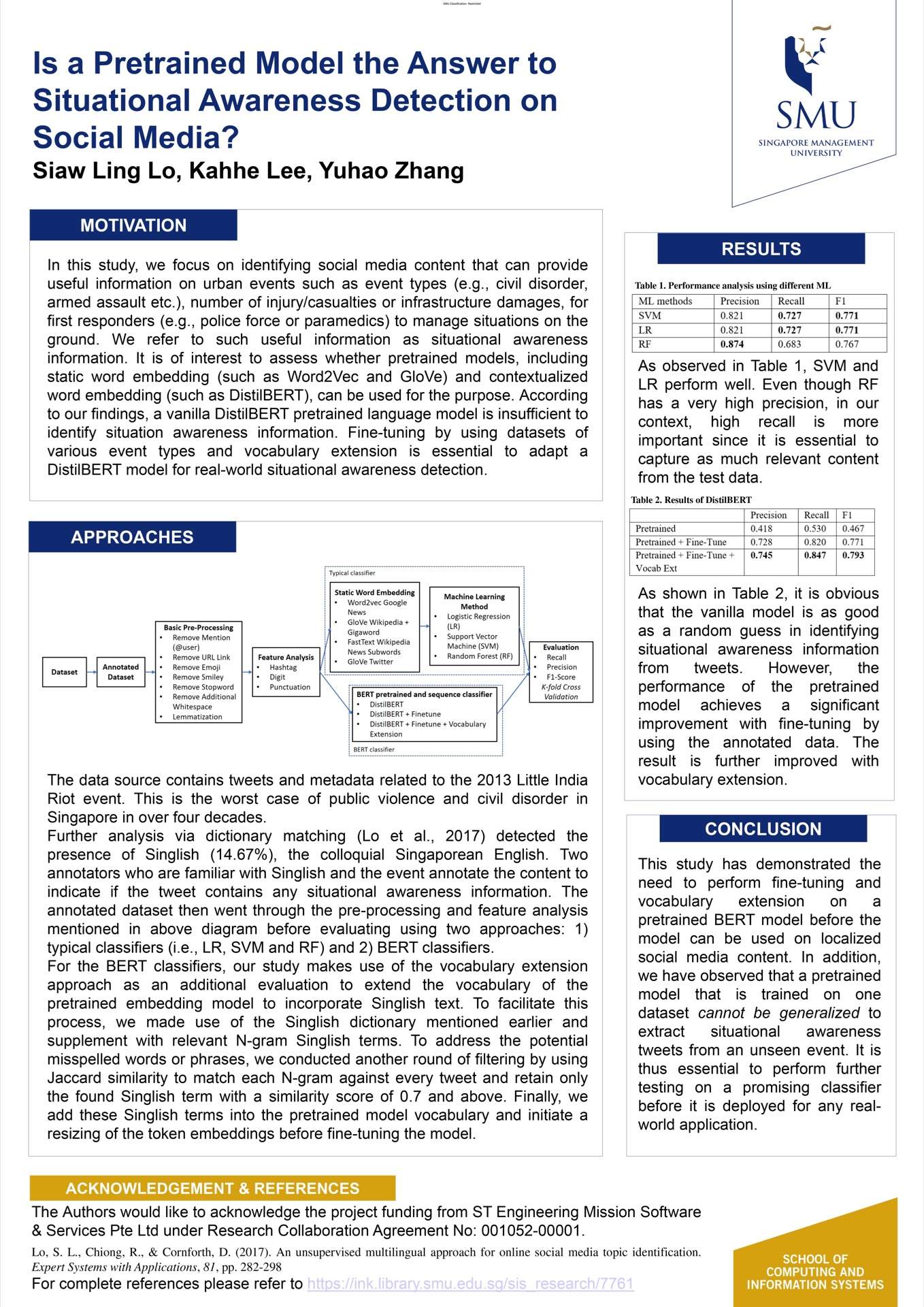 Is a Pretrained Model the Answer to Situational Awareness Detection on Social Media?