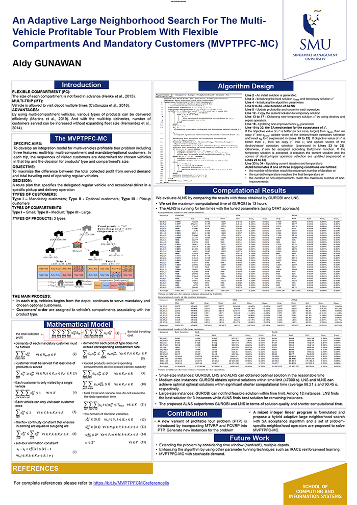 An Adaptive Large Neighborhood Search For The Multi-Vehicle Profitable Tour Problem With Flexible Compartments And Mandatory Customers (MVPTPFC-MC)