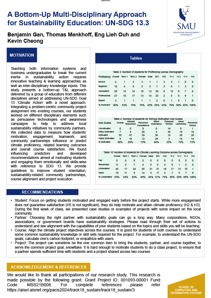 A Bottom-Up Multi-Disciplinary Approach for Sustainability Education: UN-SDG 13.3