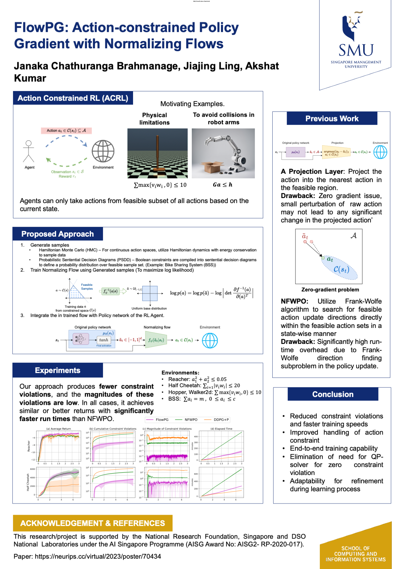 FlowPG: Action-constrained Policy Gradient with Normalizing Flows