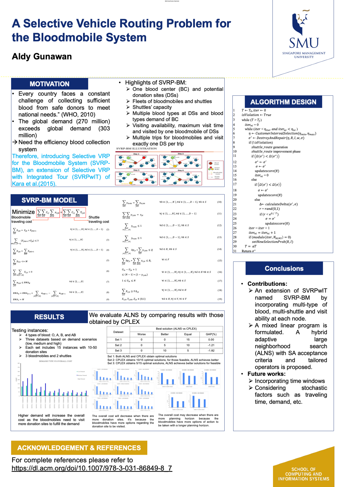 A Selective Vehicle Routing Problem for the Bloodmobile System 