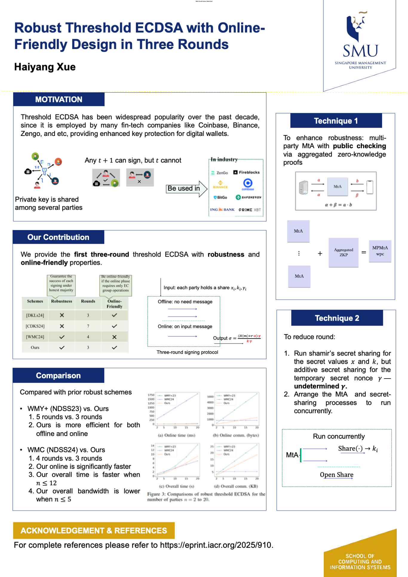 Robust Threshold ECDSA with Online-Friendly Design in Three Rounds