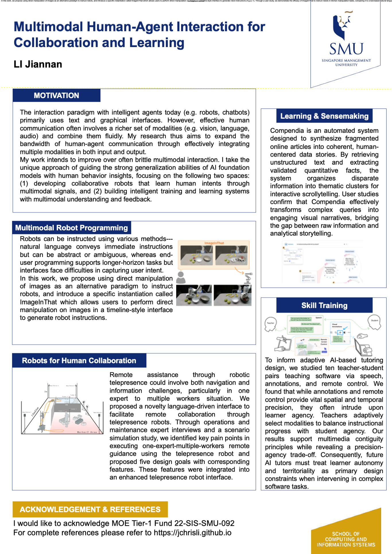 Multimodal Human-Agent Interaction for Collaboration and Learning