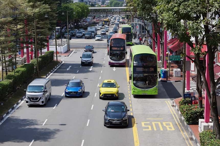 vehicles on road