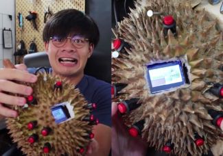 Unique! Student from Singapore uses durian to make game console